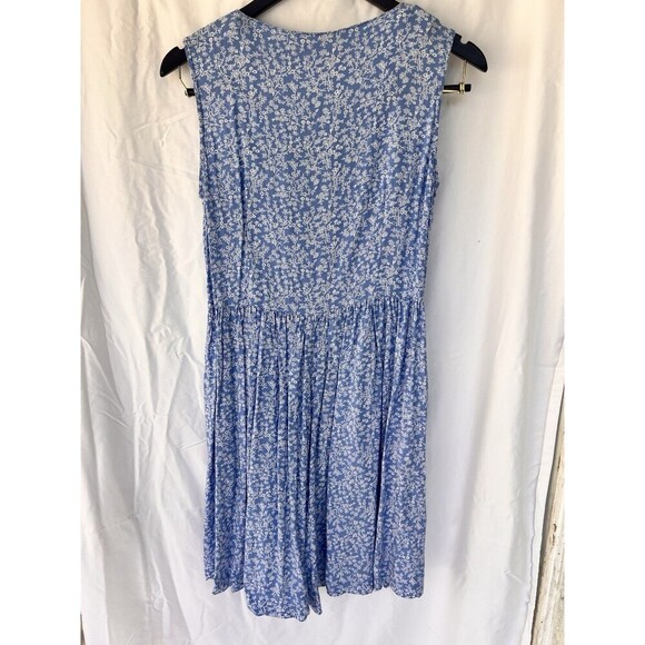 VTG Ellen Ashley Blue Floral Sleeveless Romper Women’s Size M Cottage Prairie - Picture 4 of 5